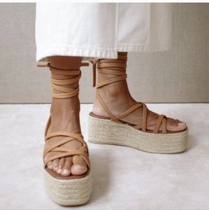 ALOHAS Paw Paw Brown espadrille platform sandal